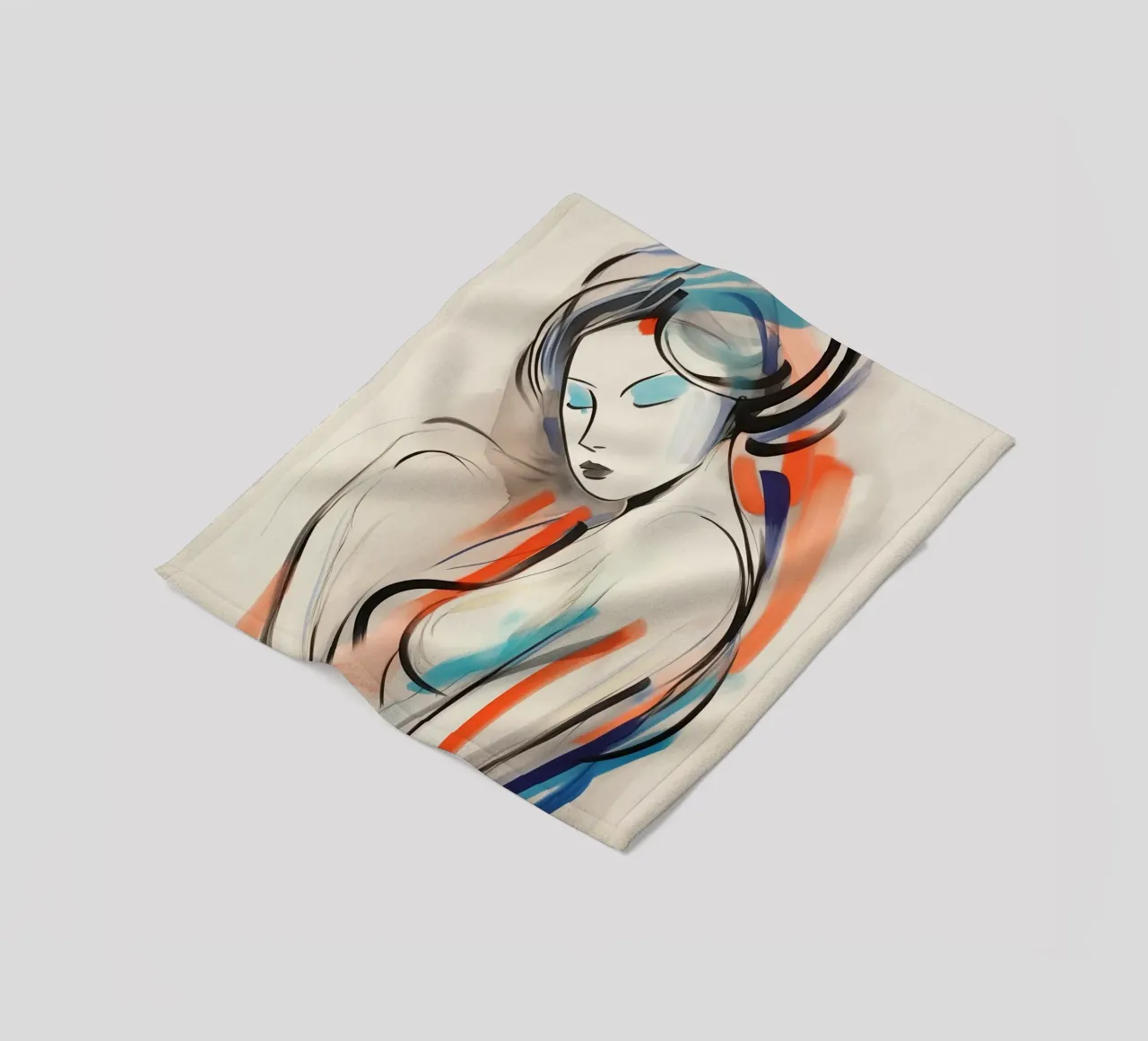 Abstrakte Frau Fleecedecke von Imagine