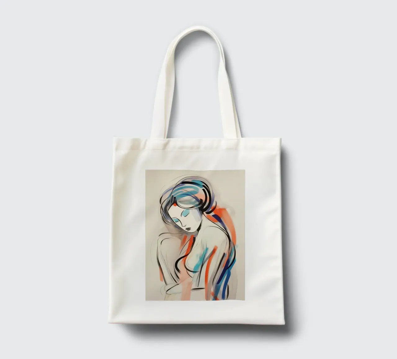 Abstract woman tote bag by Imagine