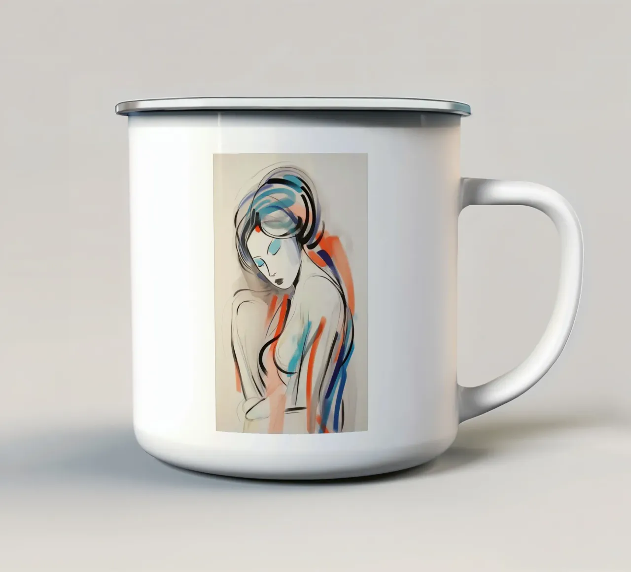 Donna astratta tazza in smalto da Imagine