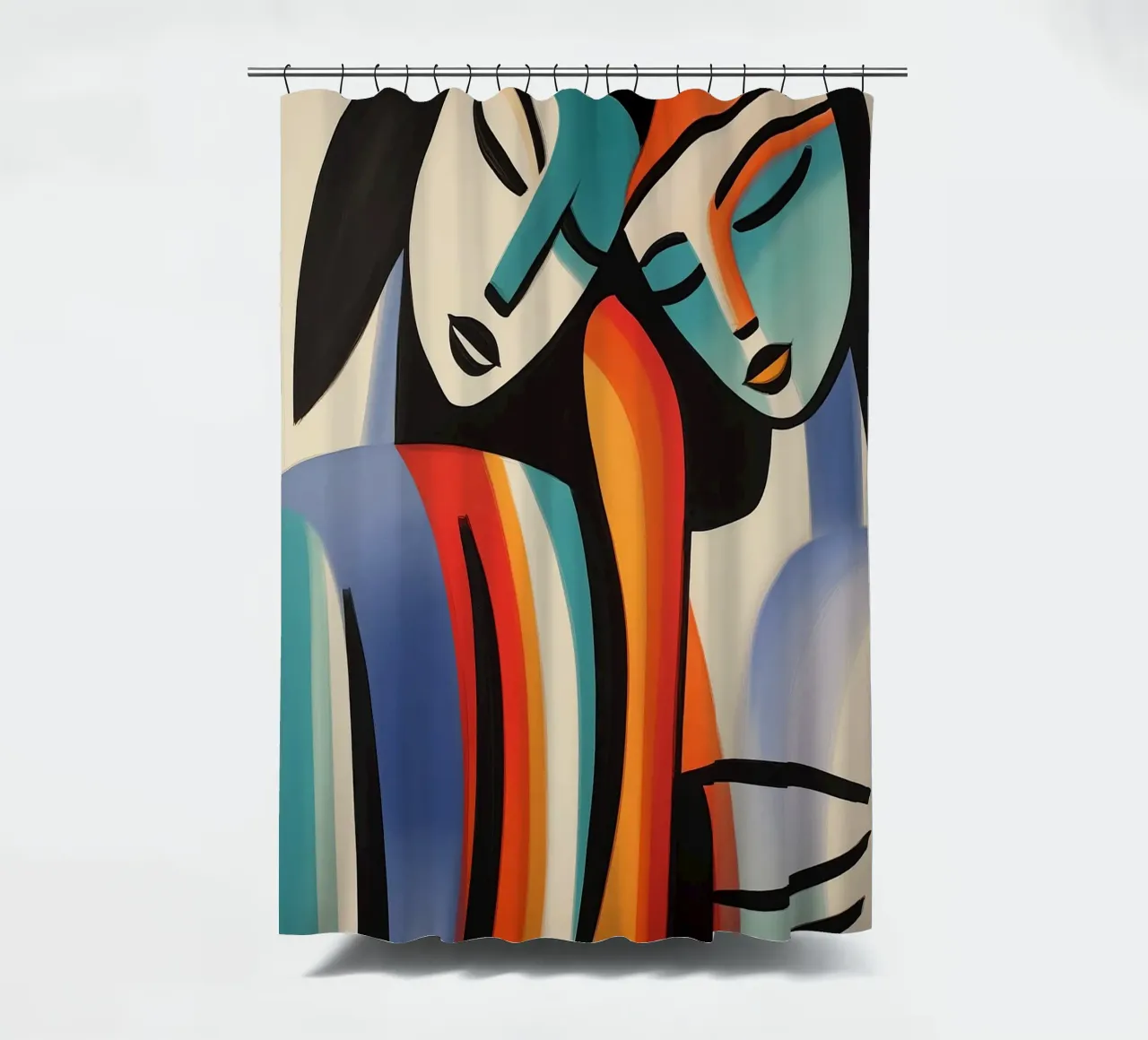 Mensen abstract Duschvorhang von Imagine