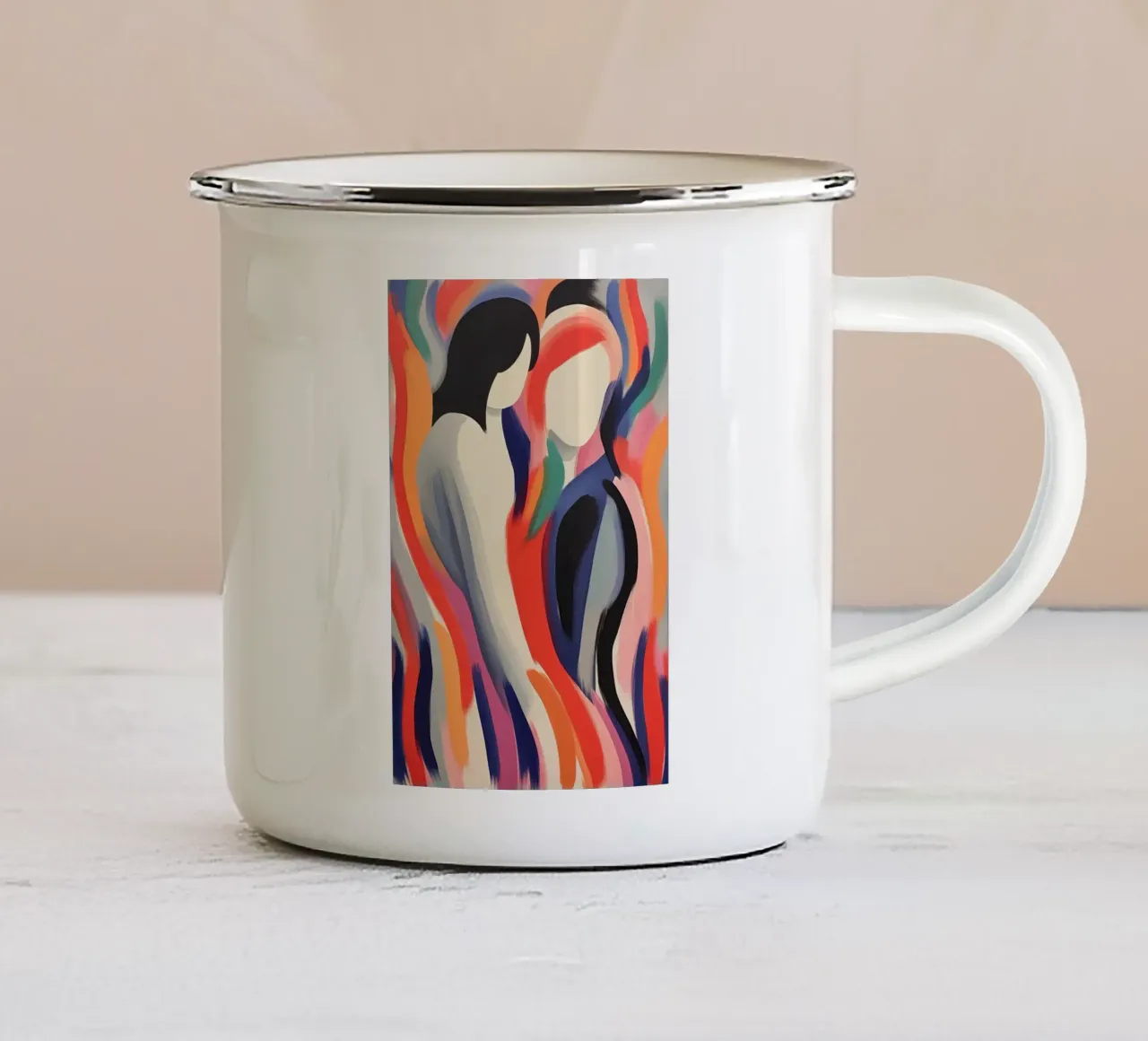 Sorelle tazza in smalto da Imagine