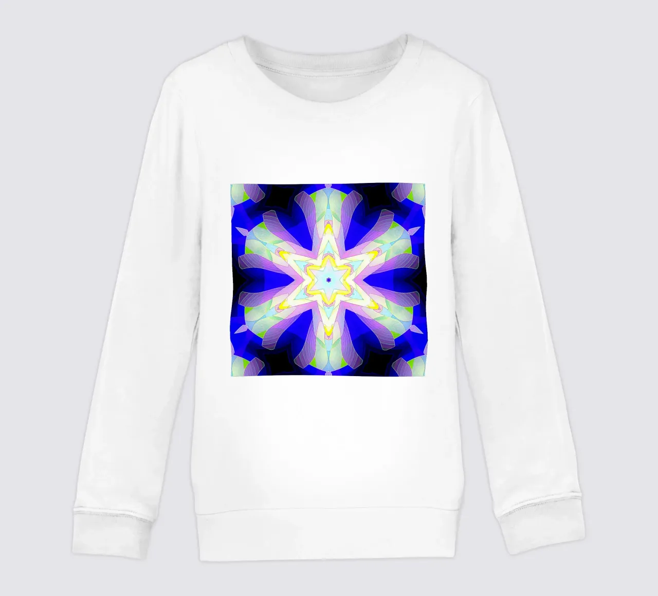 Caleidoscopio con forme ornamentali nei colori blu-viola-verde felpa bambino da Gürsel Yesil Digital Art