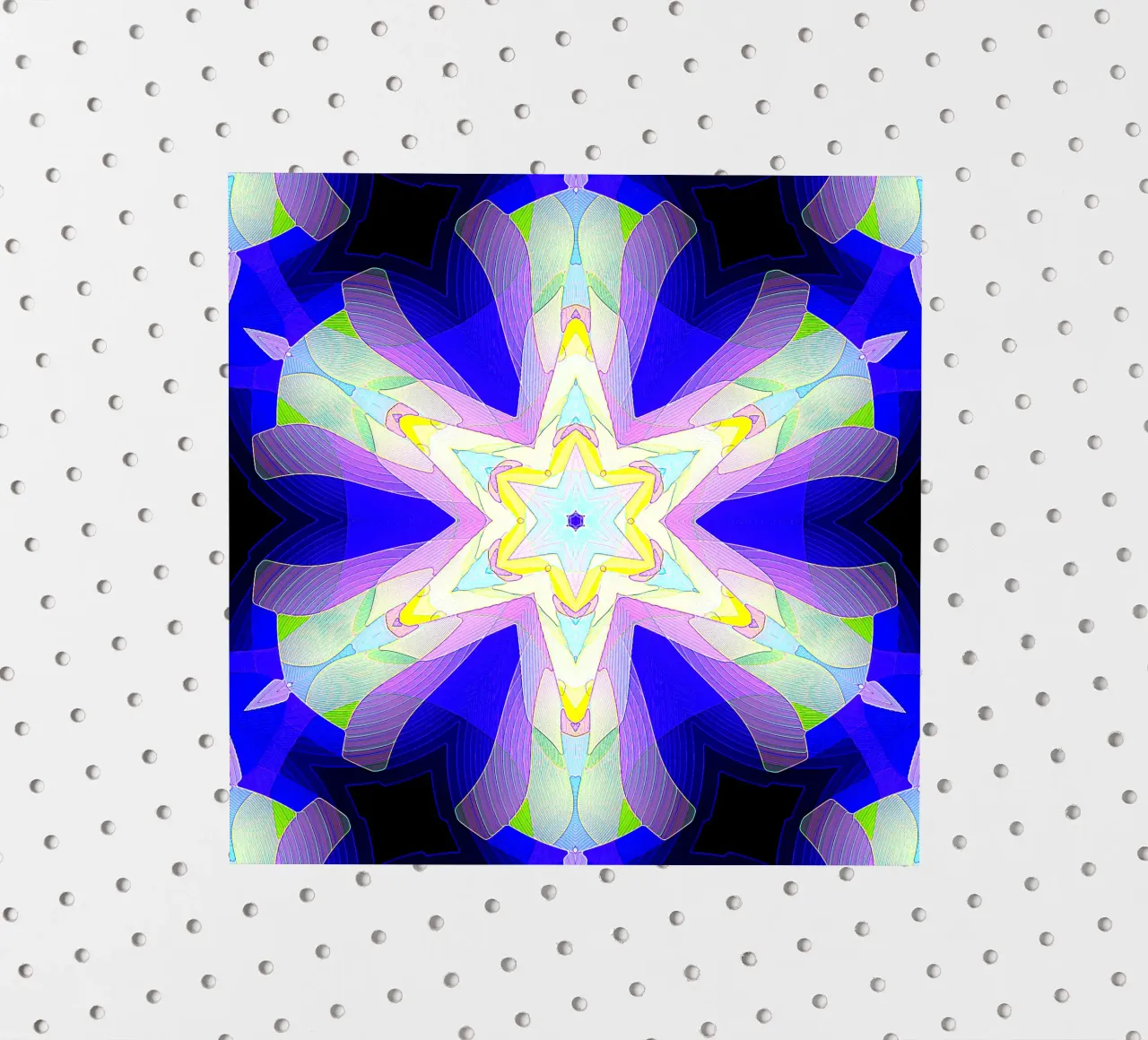 Kaléidoscope avec formes décorées en bleu, violet et vert autocollant de Gürsel Yesil Digital Art