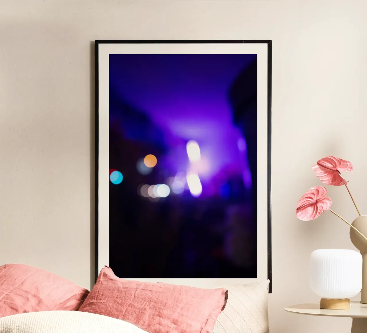 City Lights poster with aluminum frame by Jonas Klein