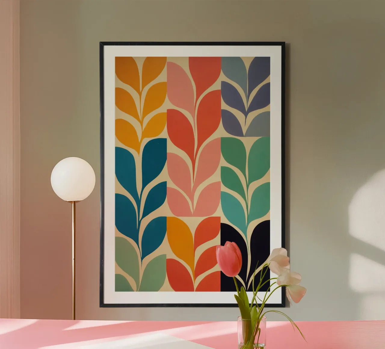 Trendy Botany | Abstract Painting poster with aluminum frame by Autofocus