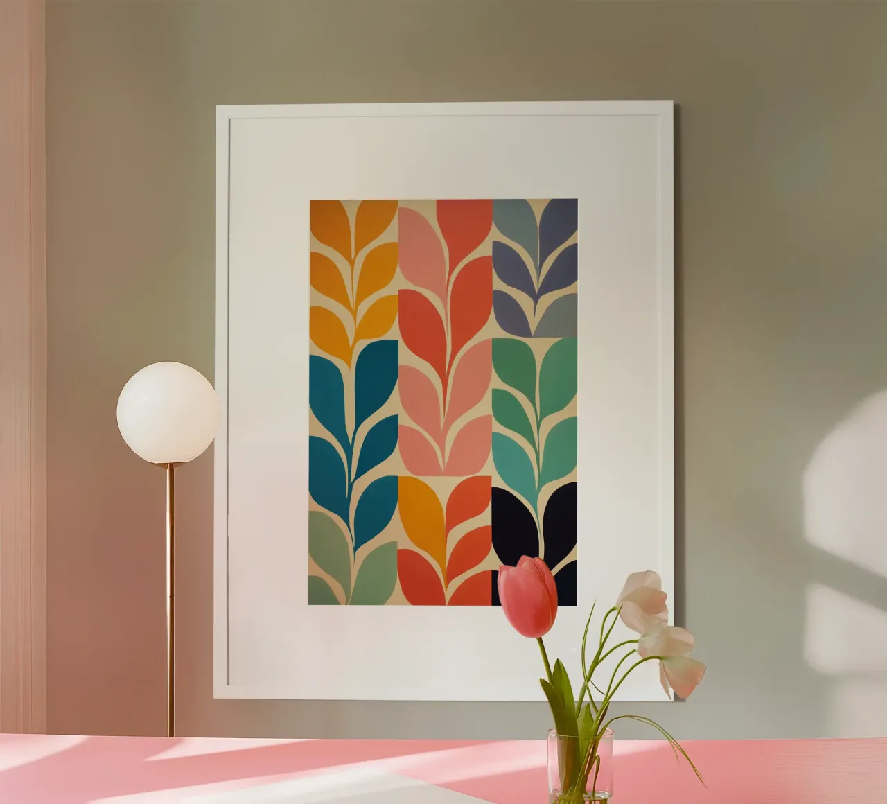 Trendy Botany | Abstract Painting poster with aluminum frame by Autofocus