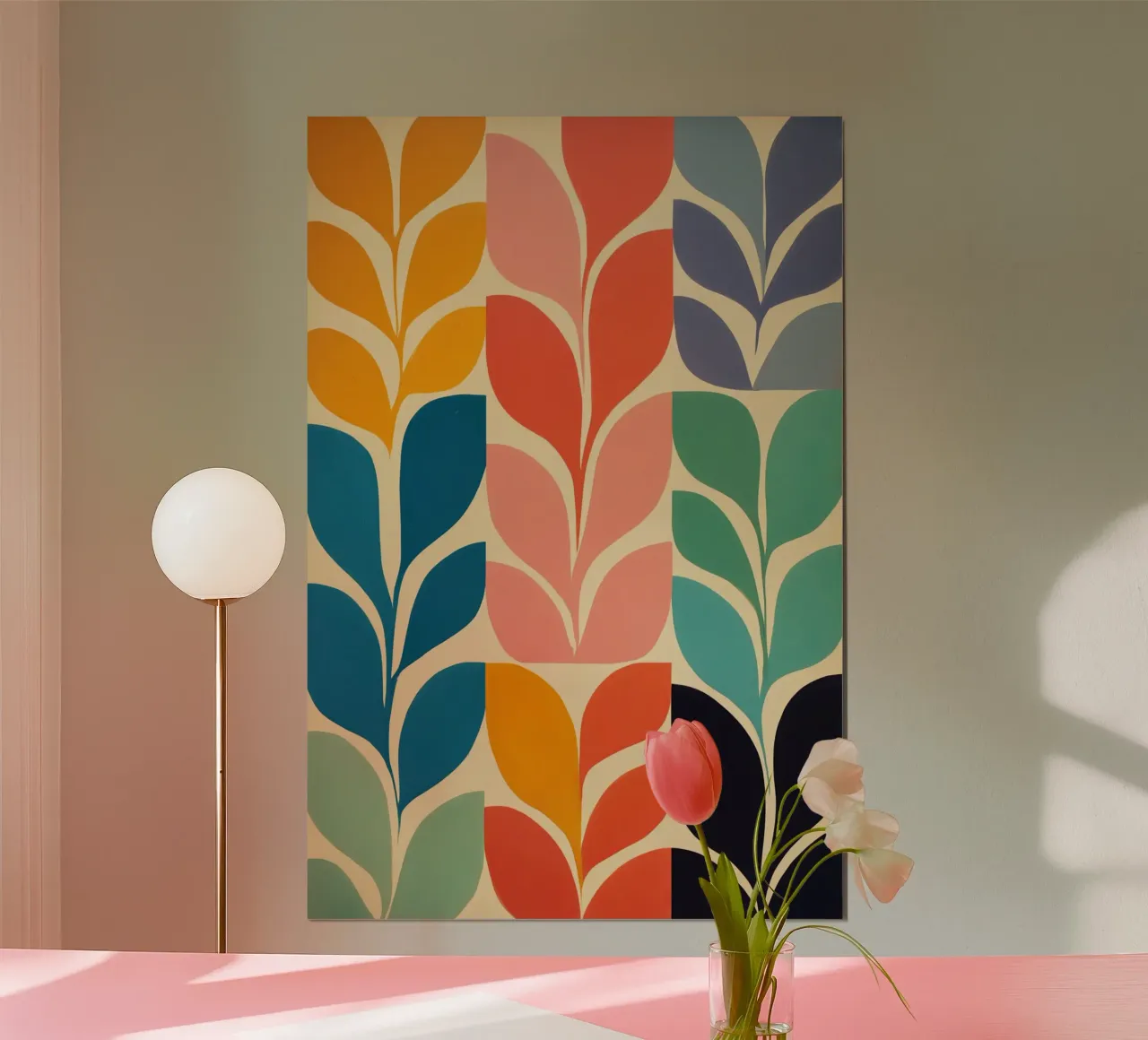 Trendy Botany | Abstract Painting poster with aluminum frame by Autofocus