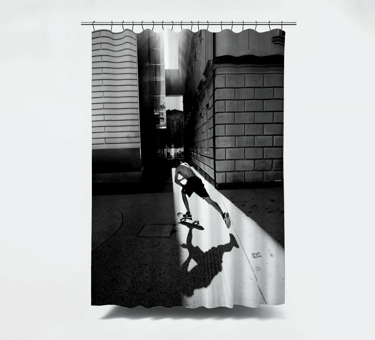 skater shower curtain by Jonas Klein