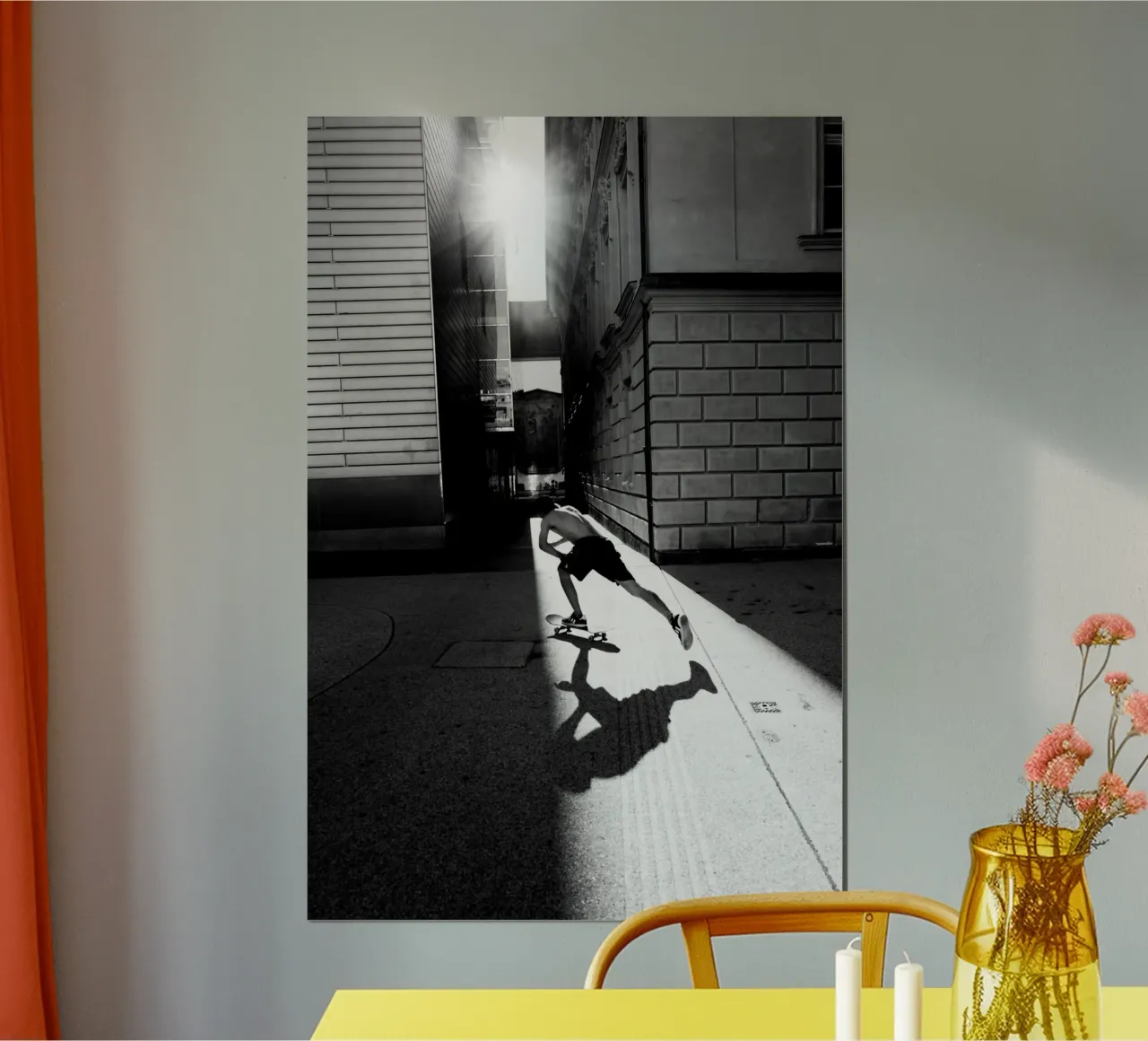 skater poster with wooden frame by Jonas Klein