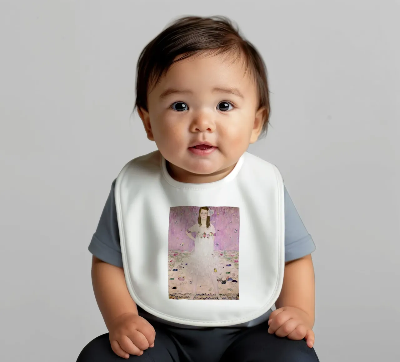 Ragazza in bianco Klimt bavaglino da venbeshop