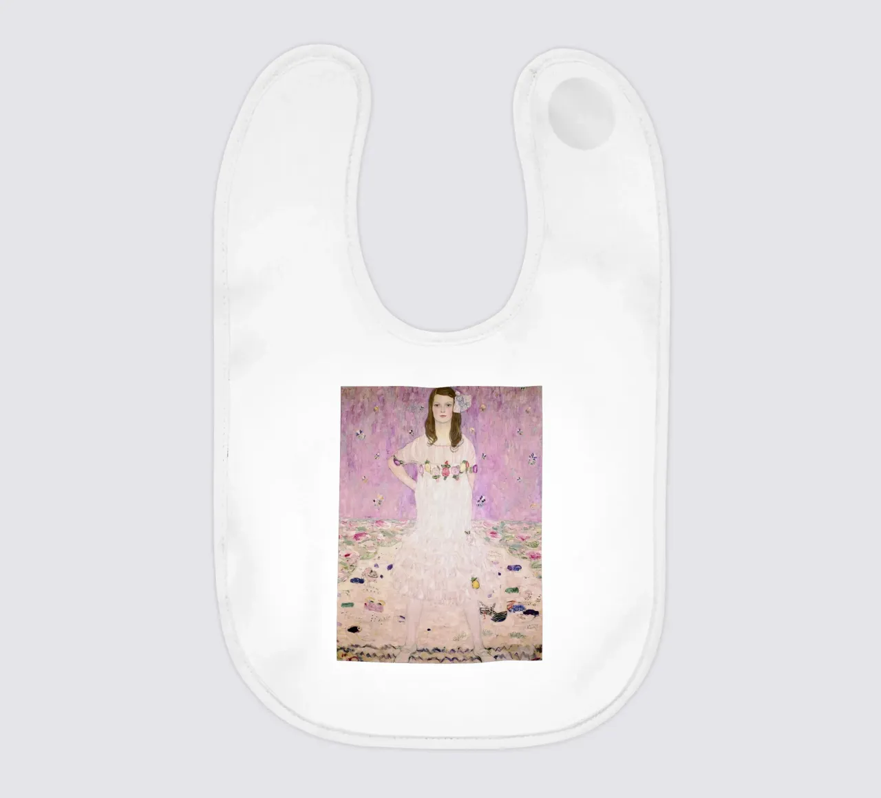 Ragazza in bianco Klimt bavaglino da venbeshop
