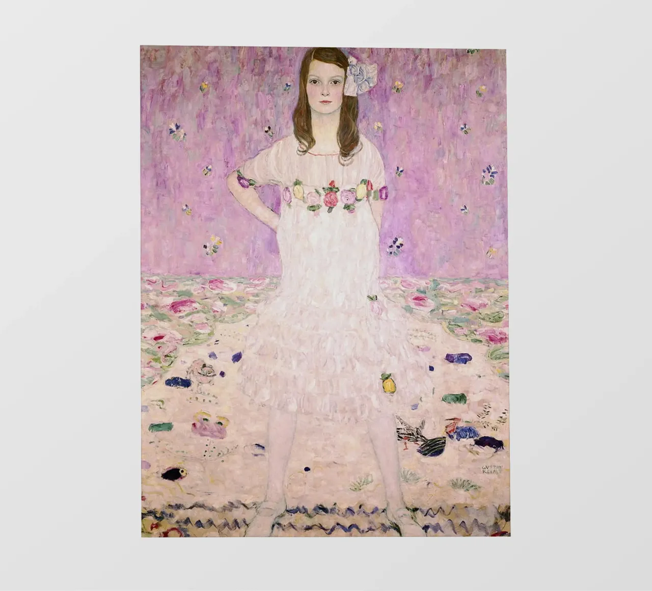 Ragazza in bianco Klimt pellicola backlit da venbeshop