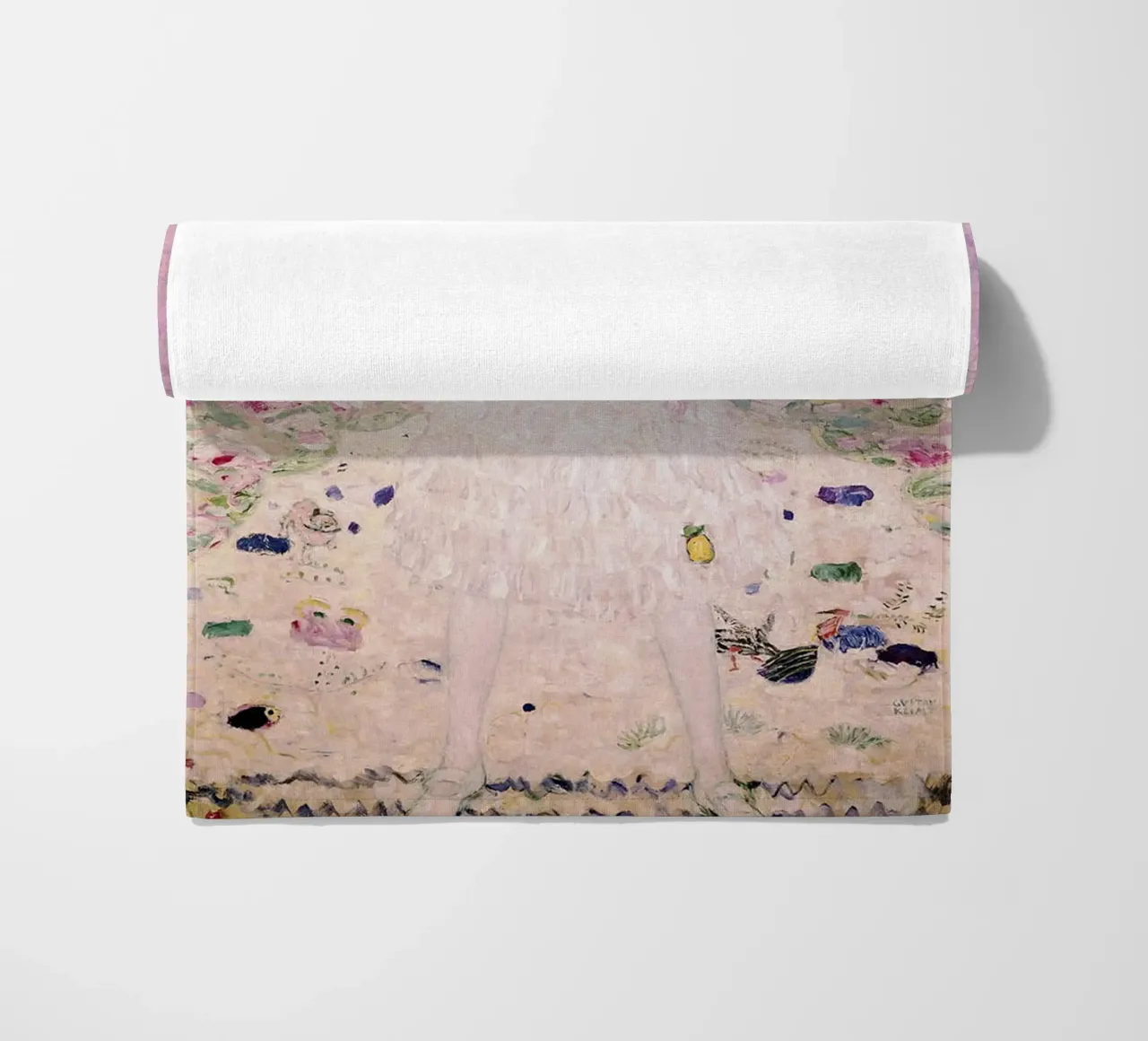 Ragazza in bianco Klimt telo mare da venbeshop
