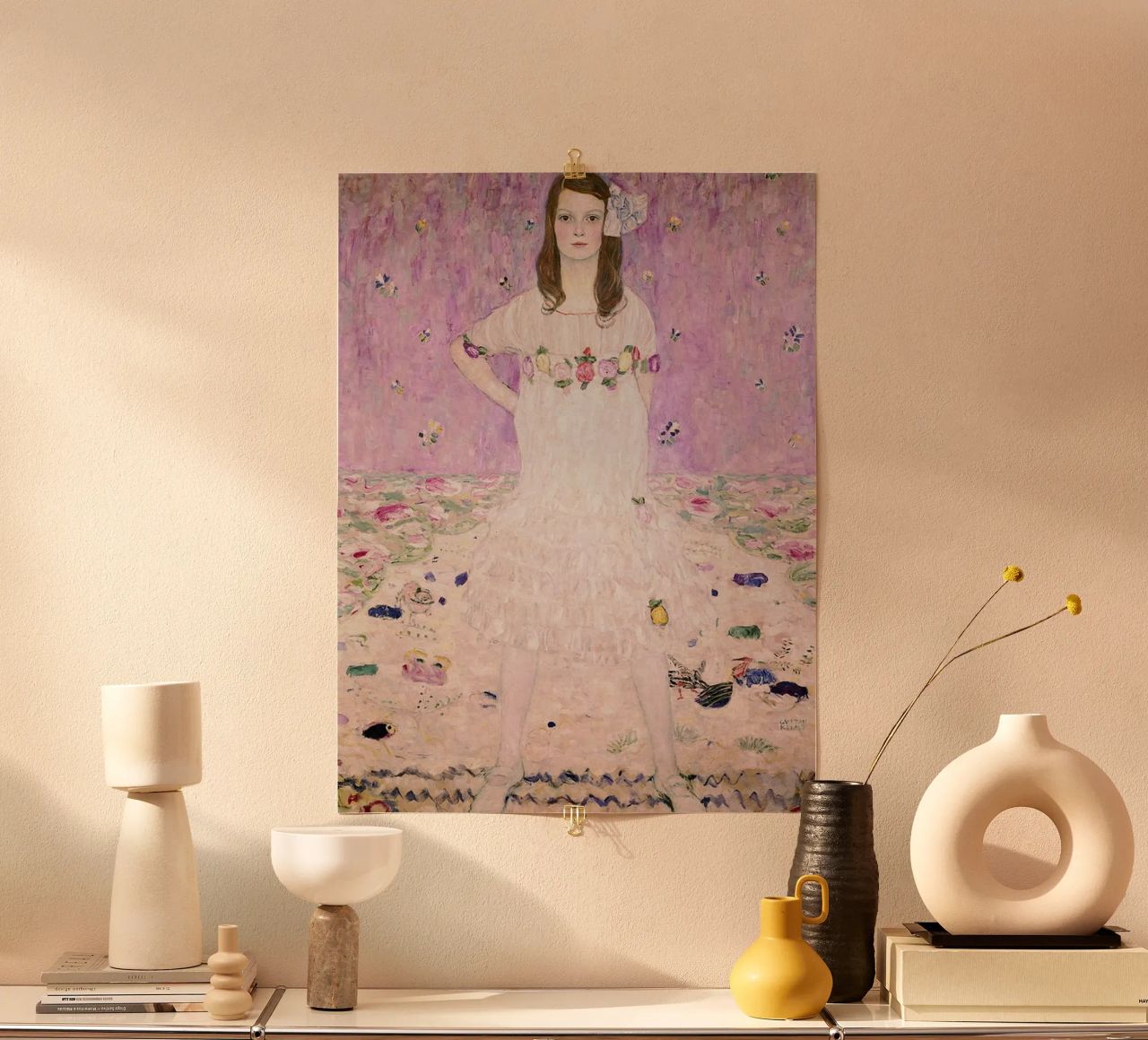 Girl In White Klimt Poster von venbeshop