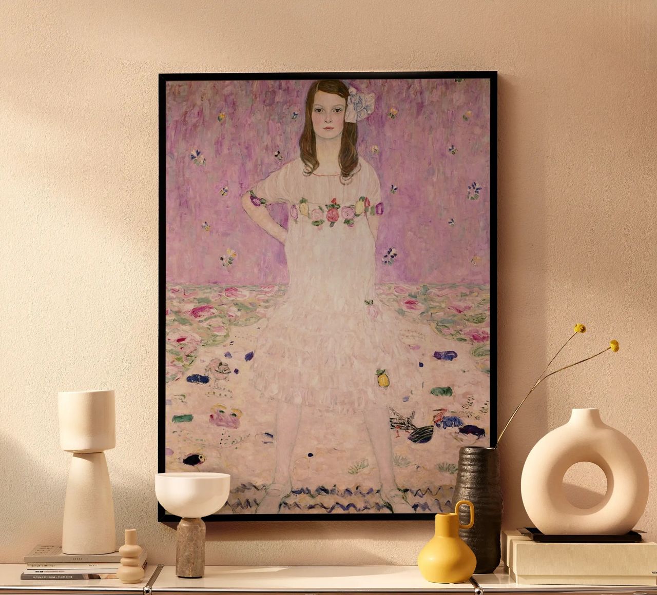 Girl In White Klimt Poster von venbeshop