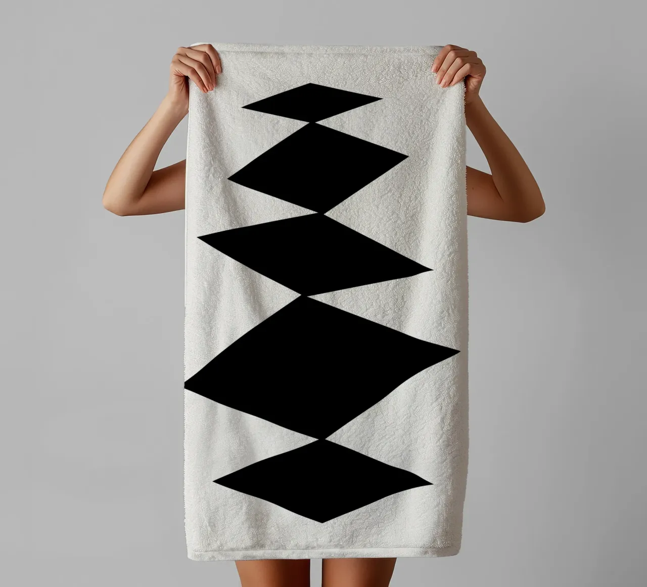 Stack of diamonds towel by Rose Beck Art