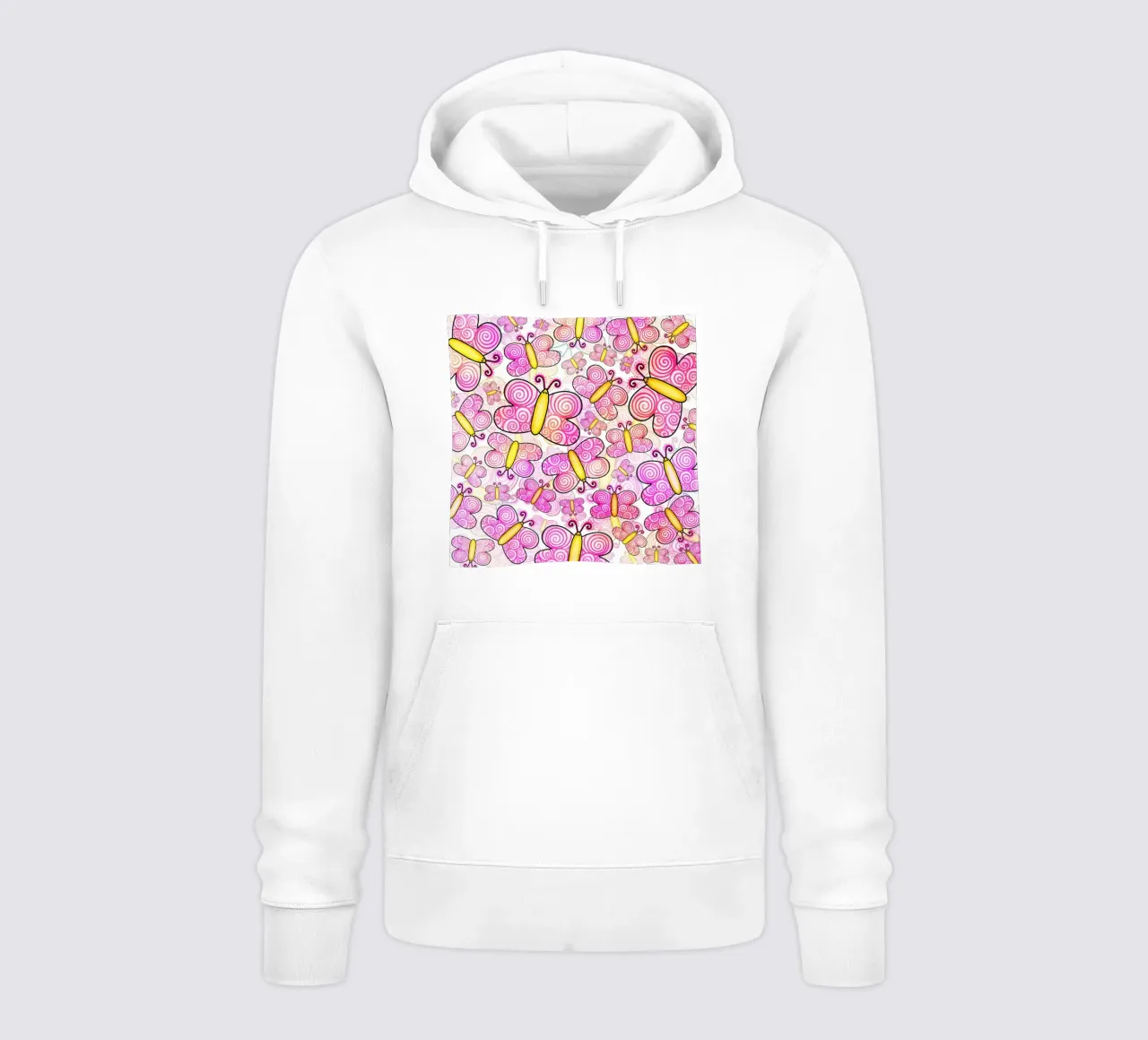 Carnevale con scarabocchi di farfalle felpa con cappuccio da Happy Littles