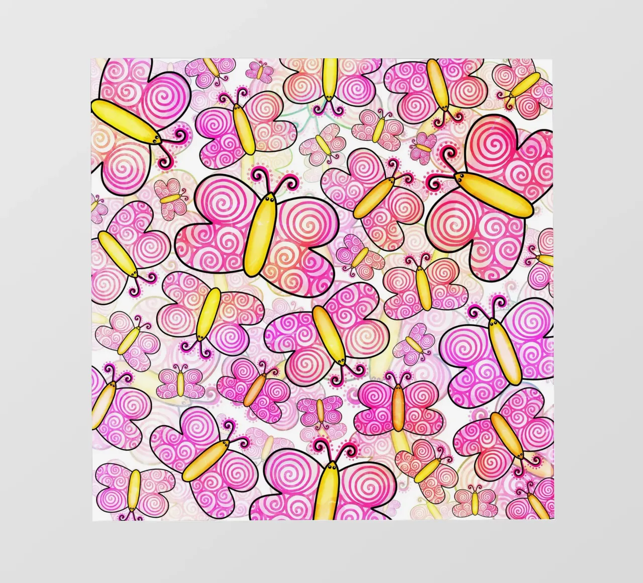 Schmetterling Doodle Karneval Fototapete von Happy Littles