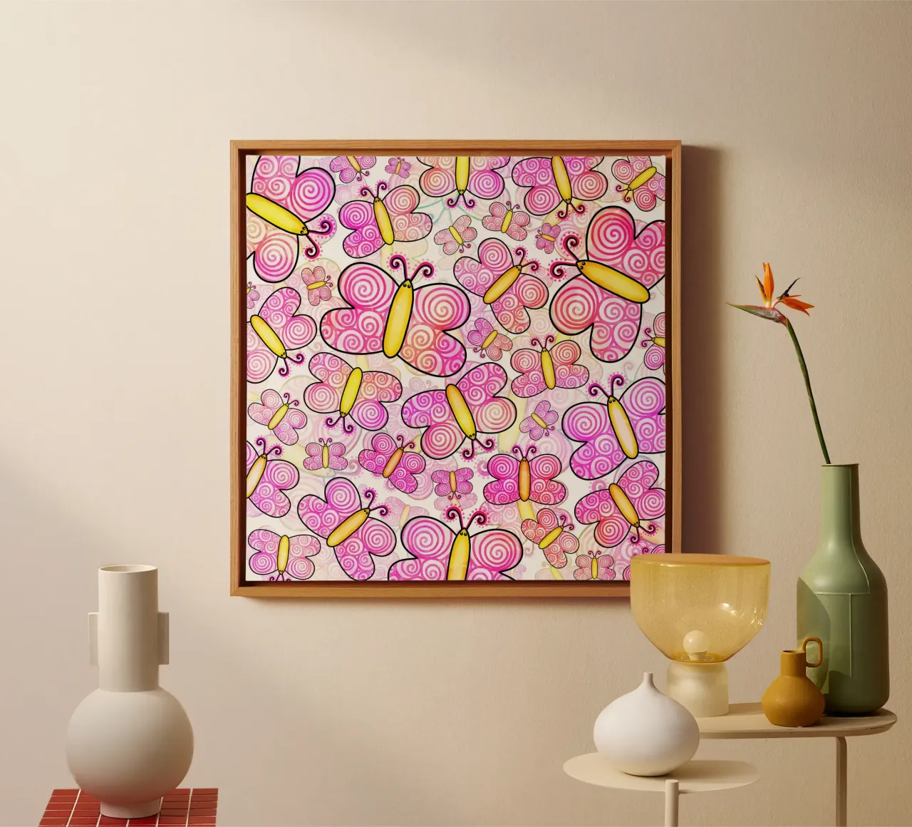 Butterfly Doodle Carnival canvas by Happy Littles