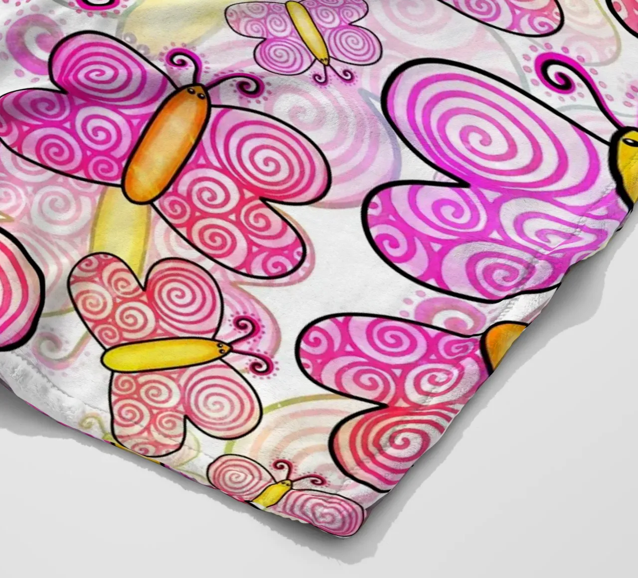 Carnevale con scarabocchi di farfalle coperta in pile da Happy Littles