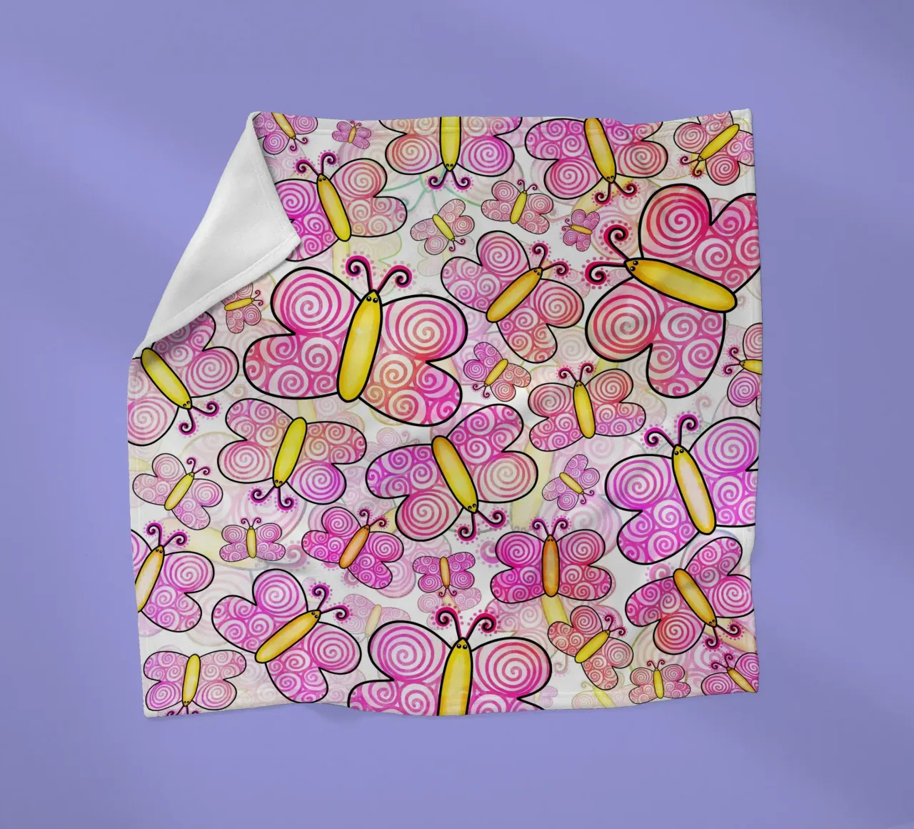 Carnevale con scarabocchi di farfalle coperta in pile da Happy Littles