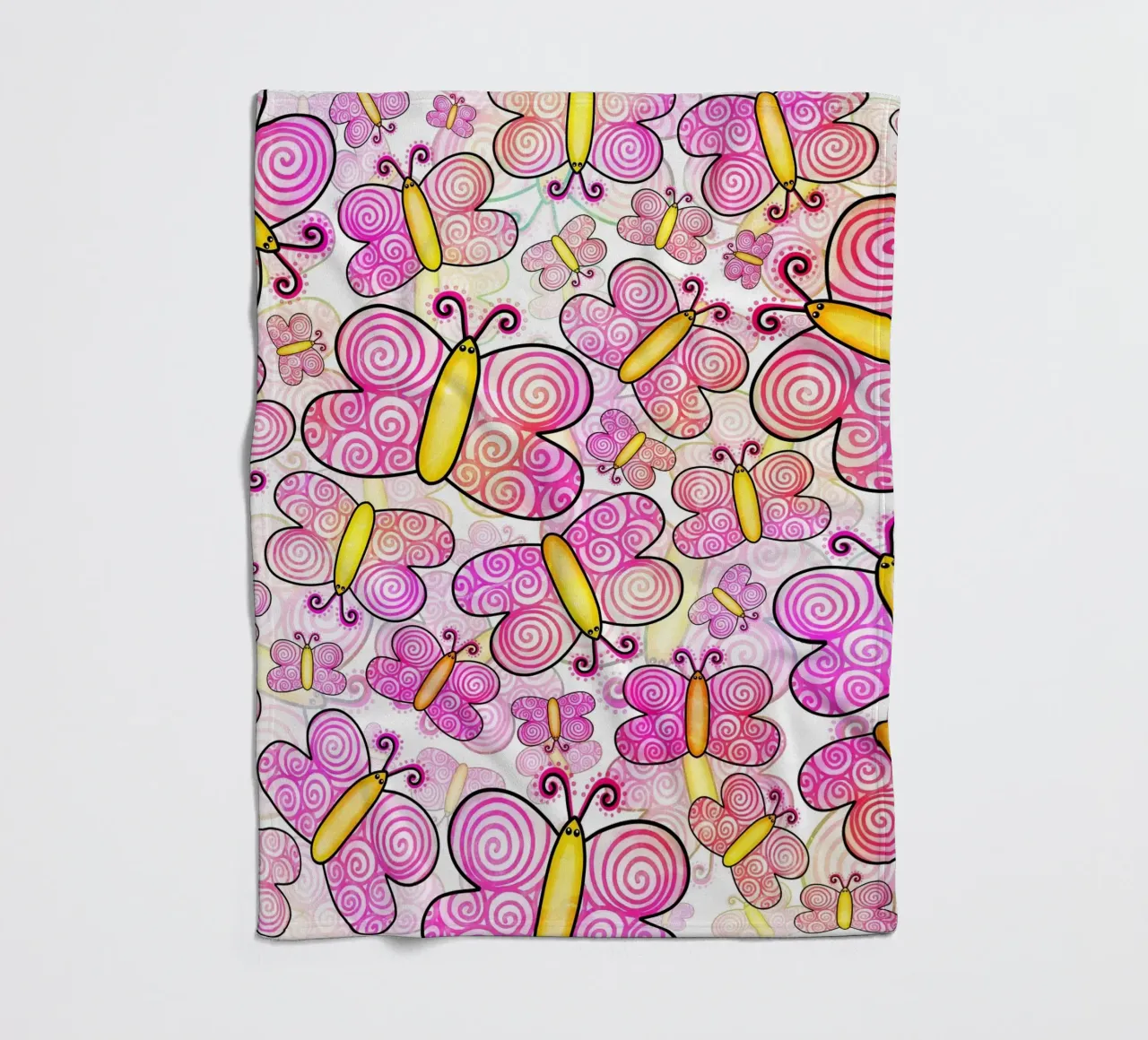 Carnevale con scarabocchi di farfalle coperta in pile da Happy Littles
