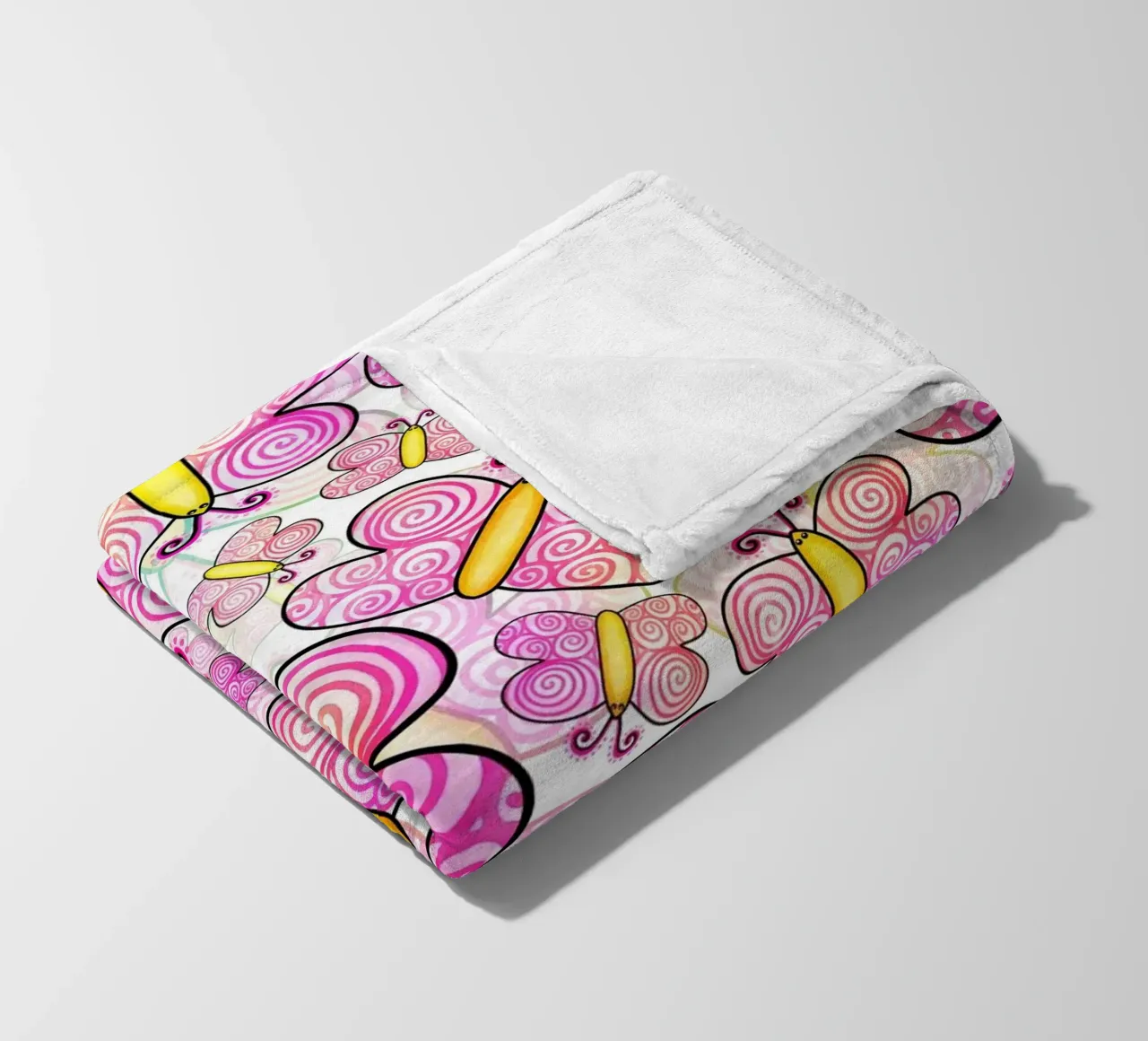 Carnevale con scarabocchi di farfalle coperta in pile da Happy Littles