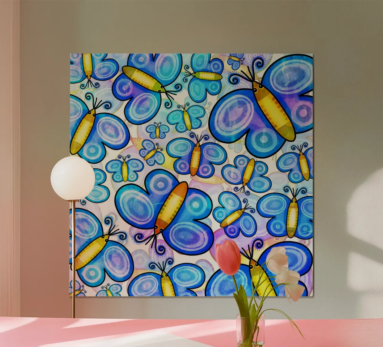 Carnevale con scarabocchi di farfalle poster da Happy Littles