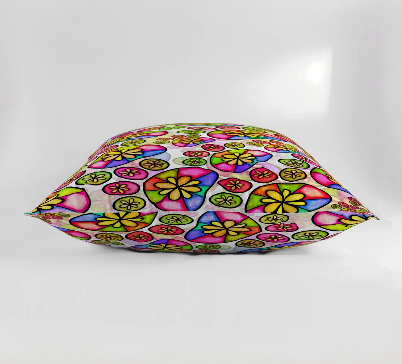 Doodle Paw Print Parade decorative cushion by Happy Littles