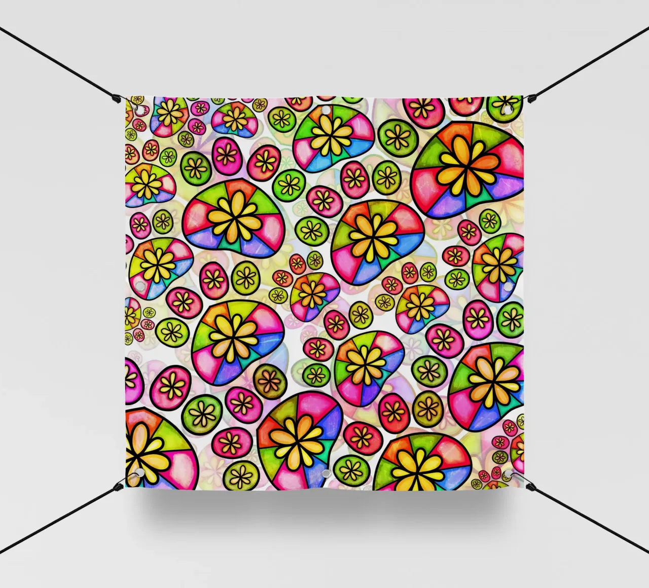 Sfilata di zampe a scarabocchio telo in pvc da Happy Littles