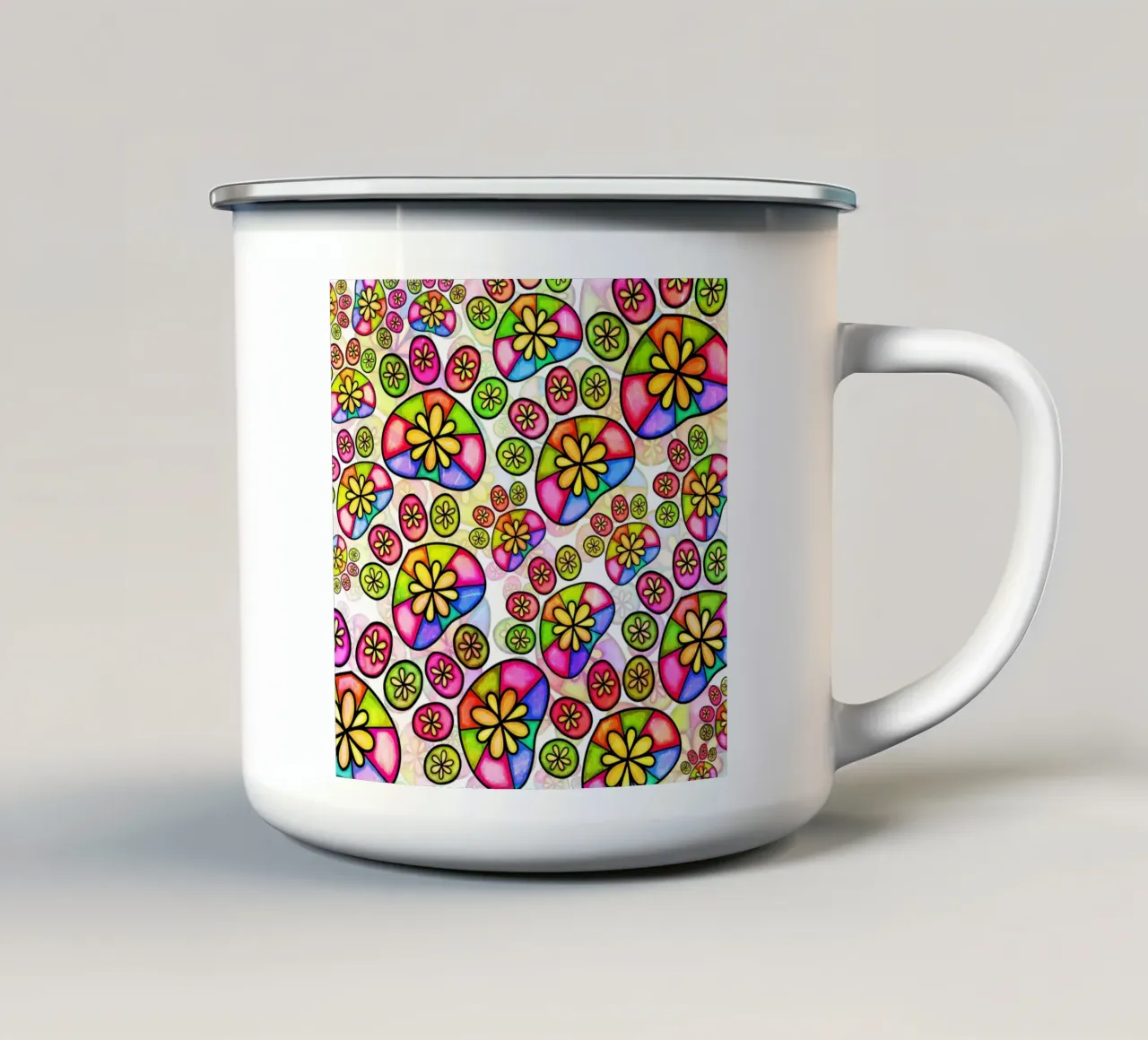 Sfilata di zampe a scarabocchio tazza in smalto da Happy Littles