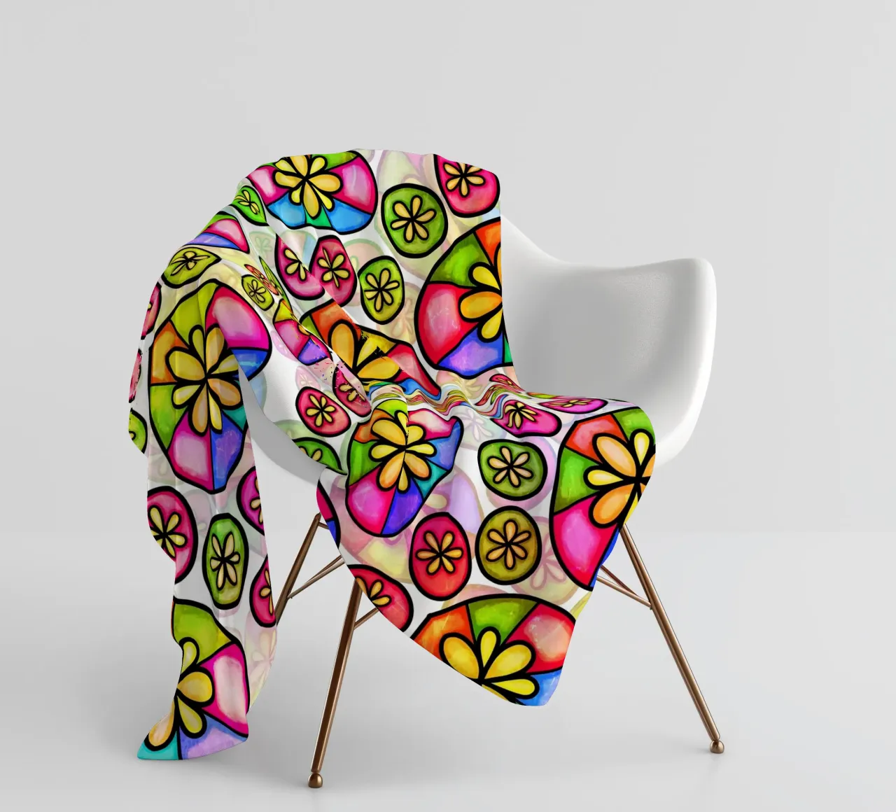 Doodle Paw Print Parade fleece blanket by Happy Littles