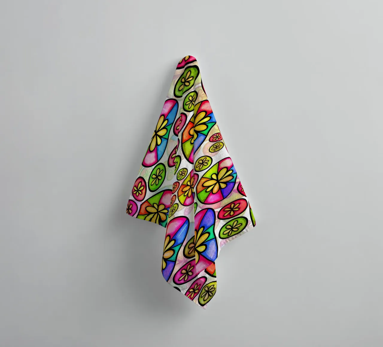 Doodle Paw Print Parade towel by Happy Littles