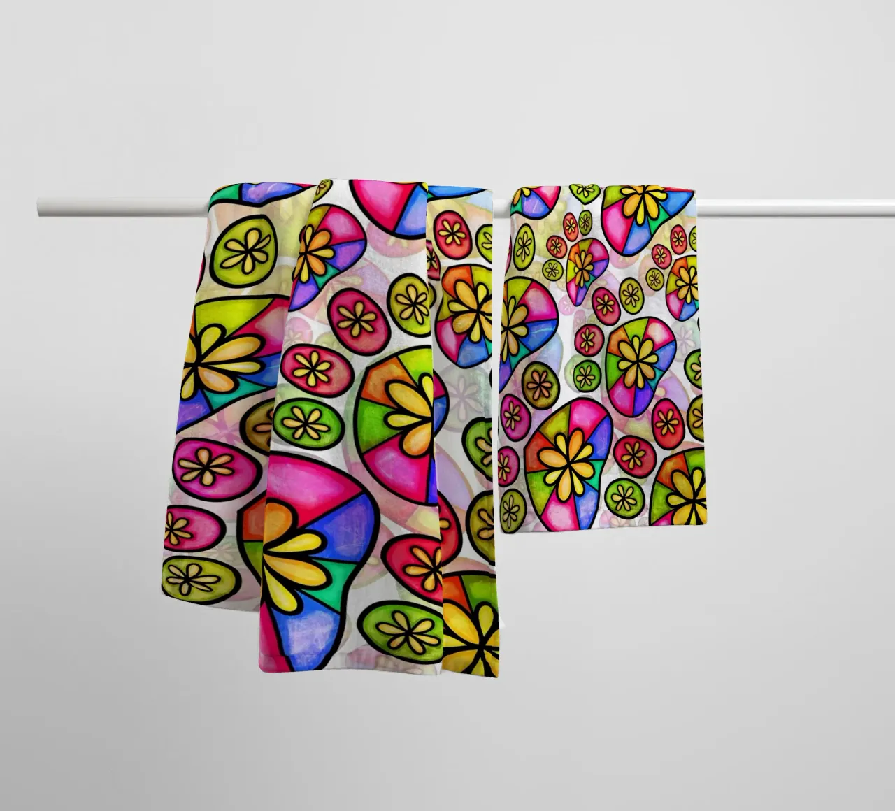 Doodle Paw Print Parade towel by Happy Littles