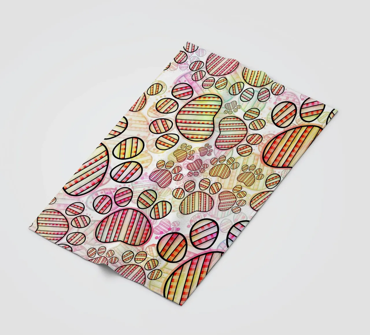 Sfilata di scarabocchi con impronte di zampe coperta in pile da Happy Littles