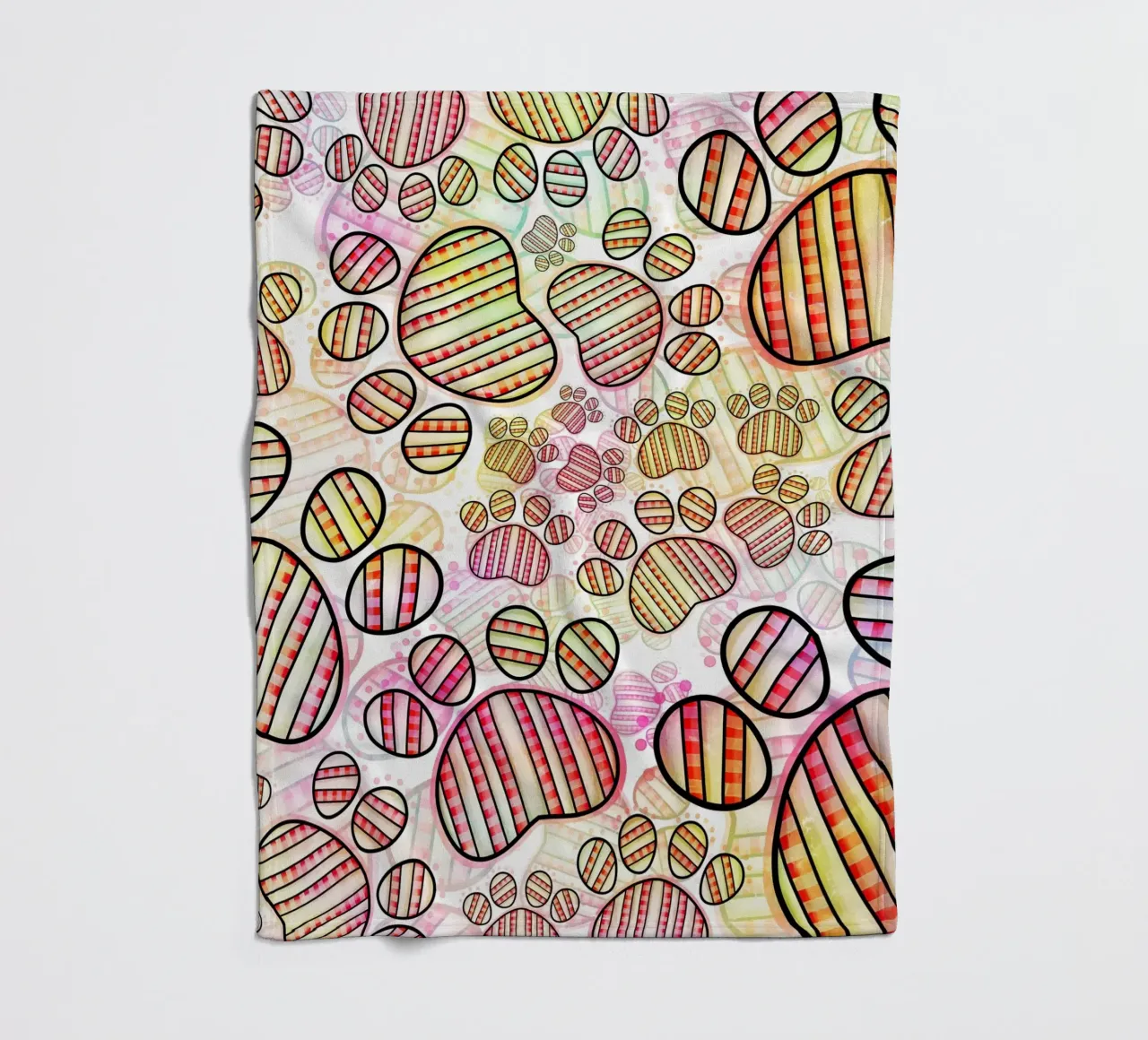 Sfilata di scarabocchi con impronte di zampe coperta in pile da Happy Littles