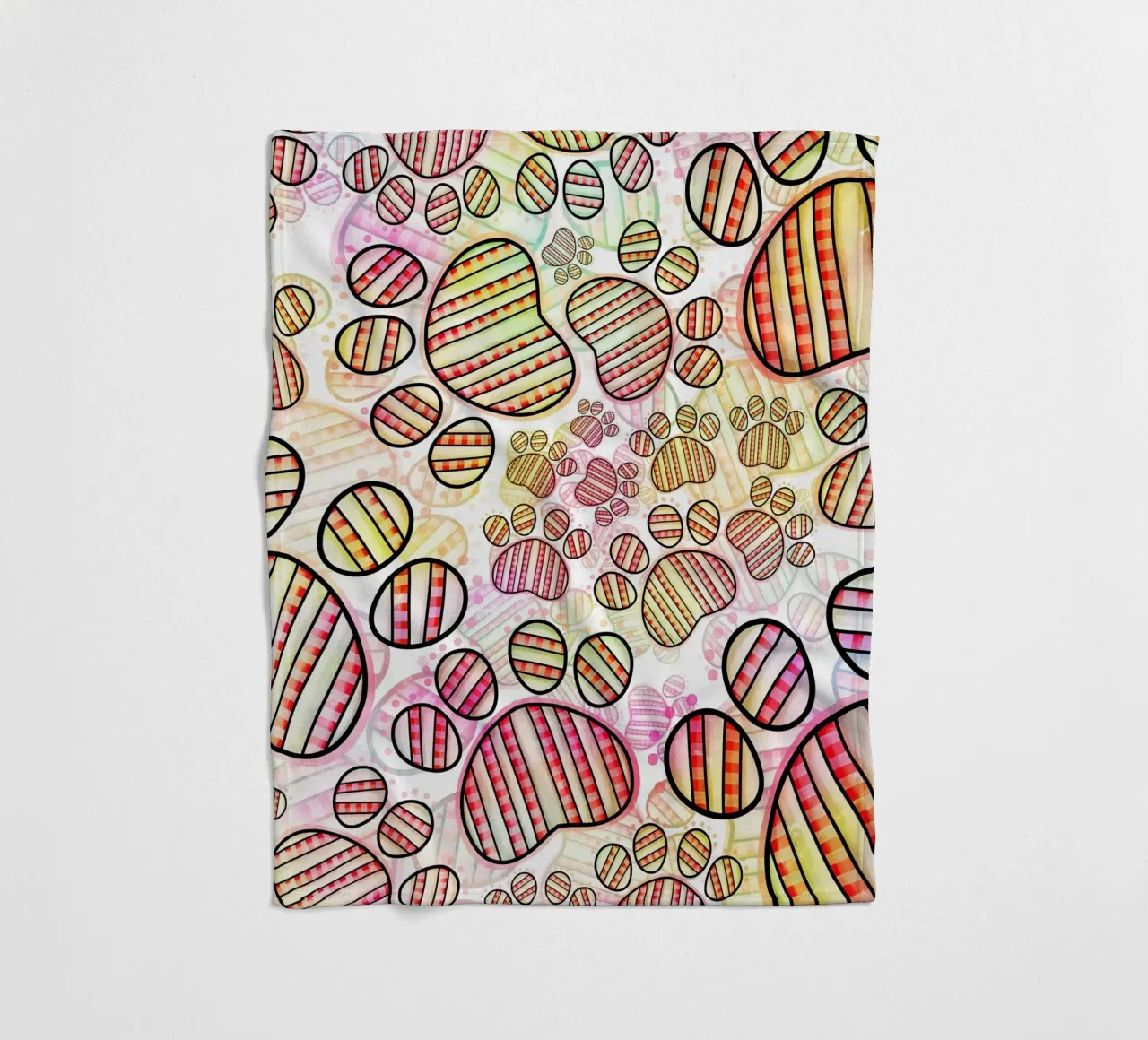 Sfilata di scarabocchi con impronte di zampe coperta in pile da Happy Littles