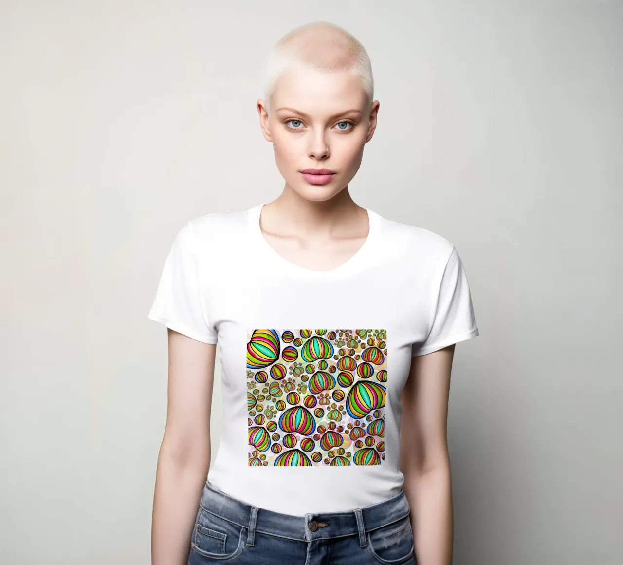 Doodle Paw Print Parade dames t-shirt getailleerd van Happy Littles