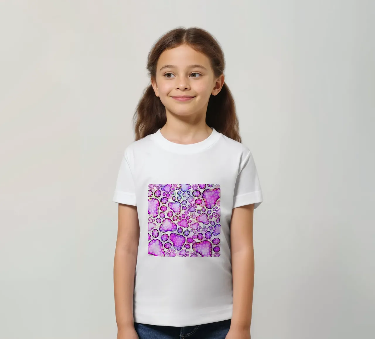 Doodle Paw Print Parade kids t-shirt by Happy Littles