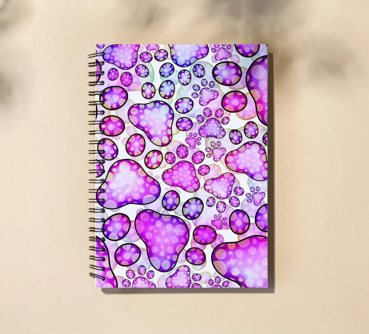 Doodle Paw Print Parade spiral notebook by Happy Littles