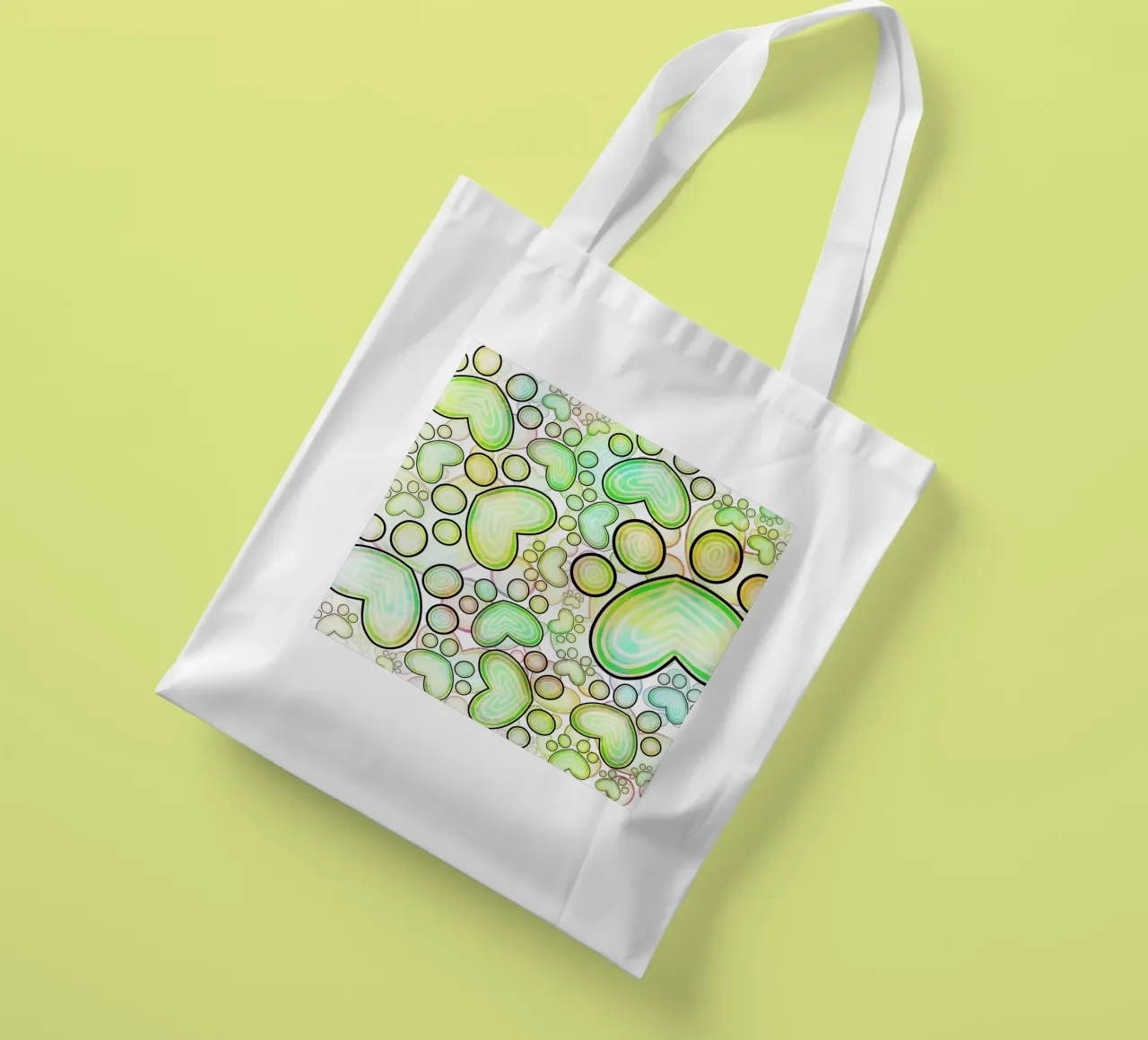 Doodle Paw Print Parade tote bag by Happy Littles