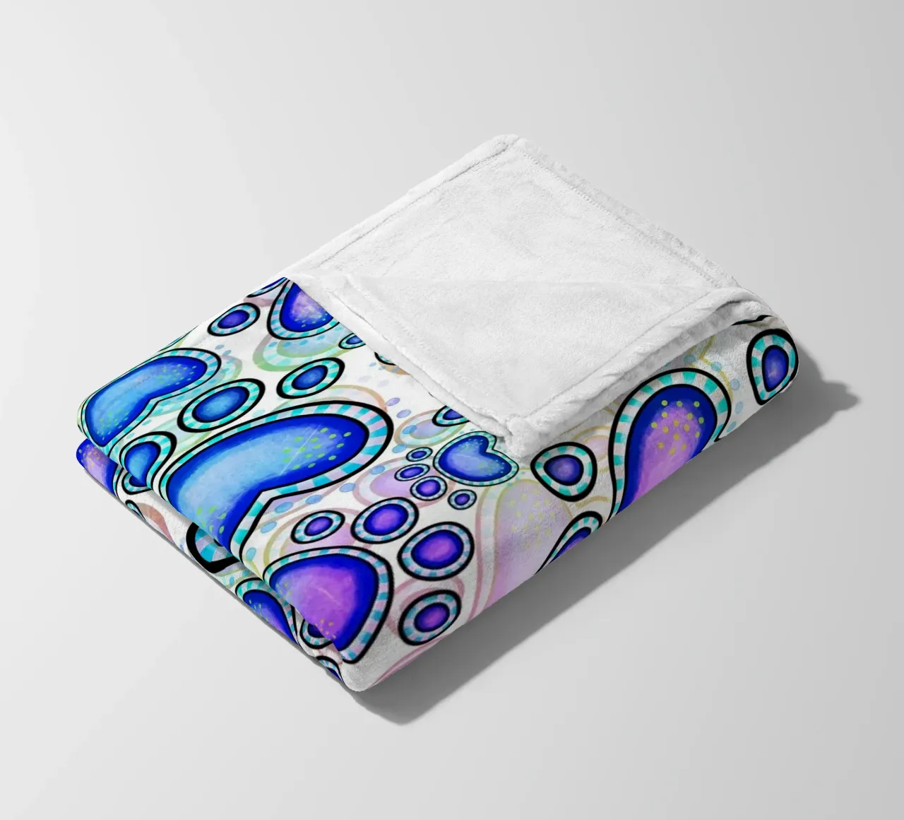 Doodle Paw Print Parade fleece blanket by Happy Littles