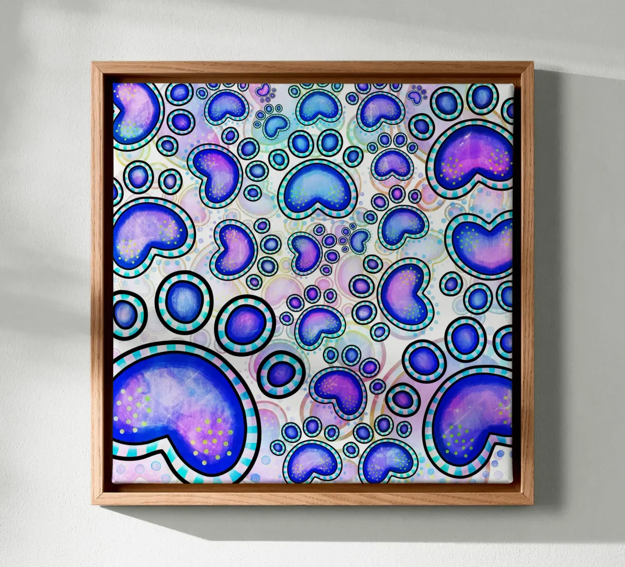 Doodle Paw Print Parade canvas by Happy Littles