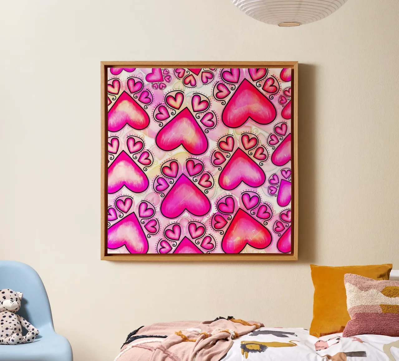 Doodle Paw Print Parade canvas by Happy Littles