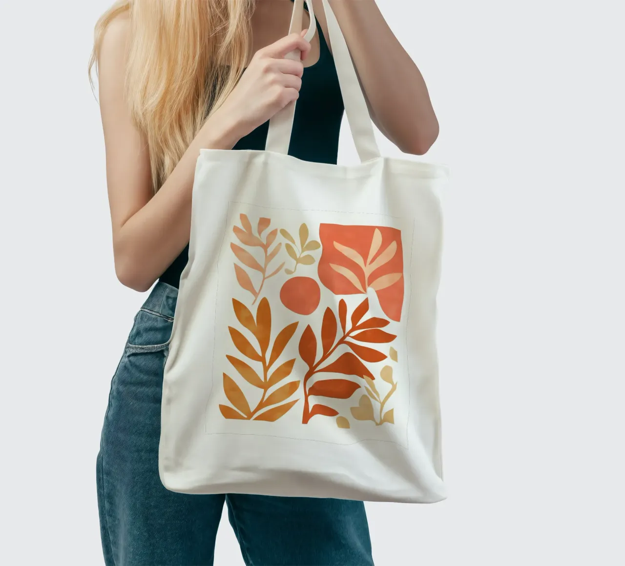 Botanical Abstract borsa in juta da Gypsy Galleria