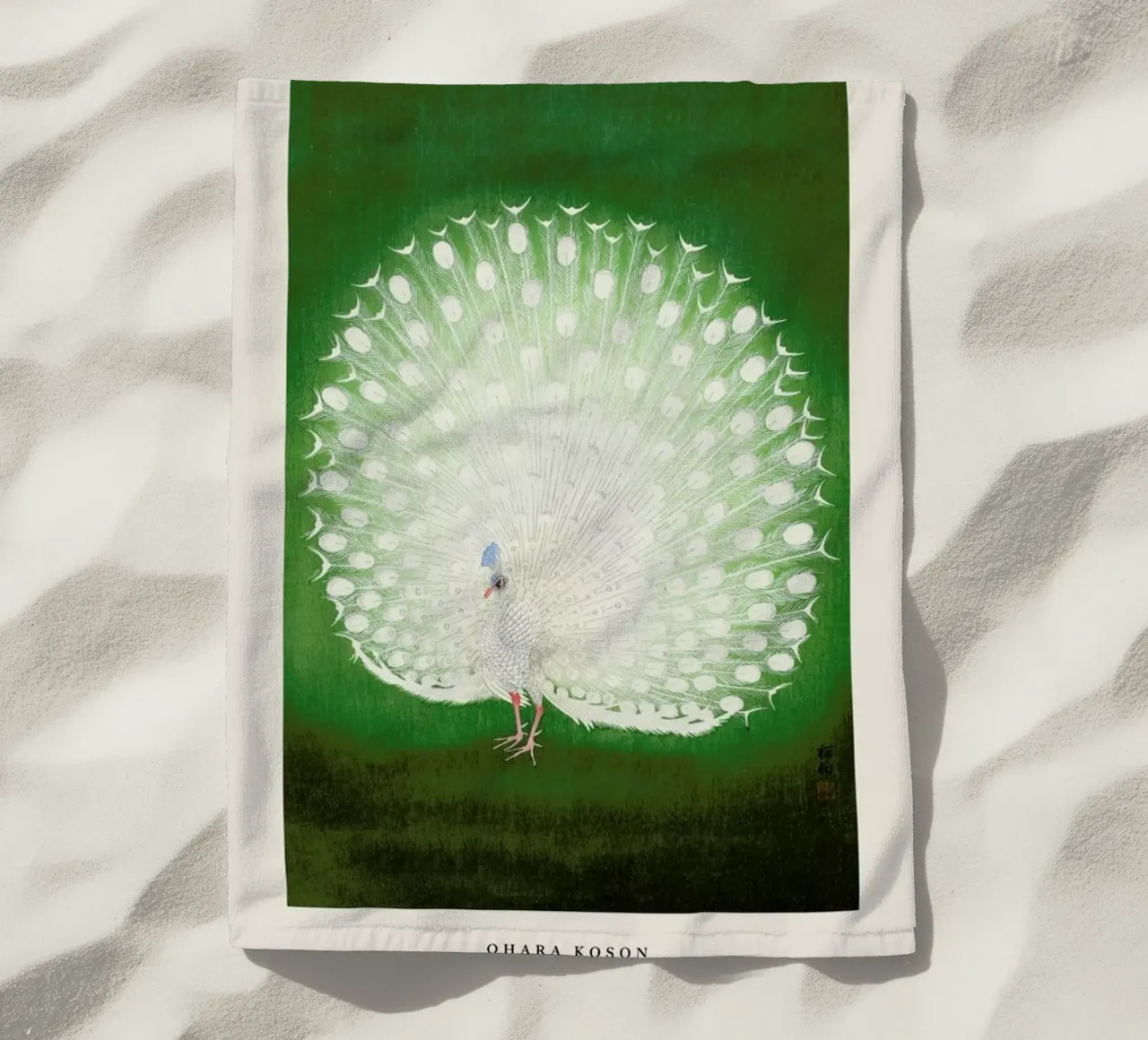 Koson - Peacock telo mare da Vintage by JUNIQE