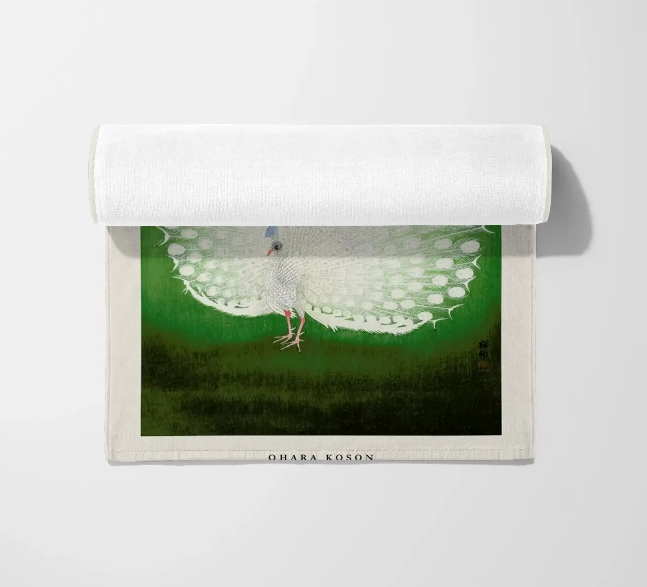 Koson - Peacock telo mare da Vintage by JUNIQE