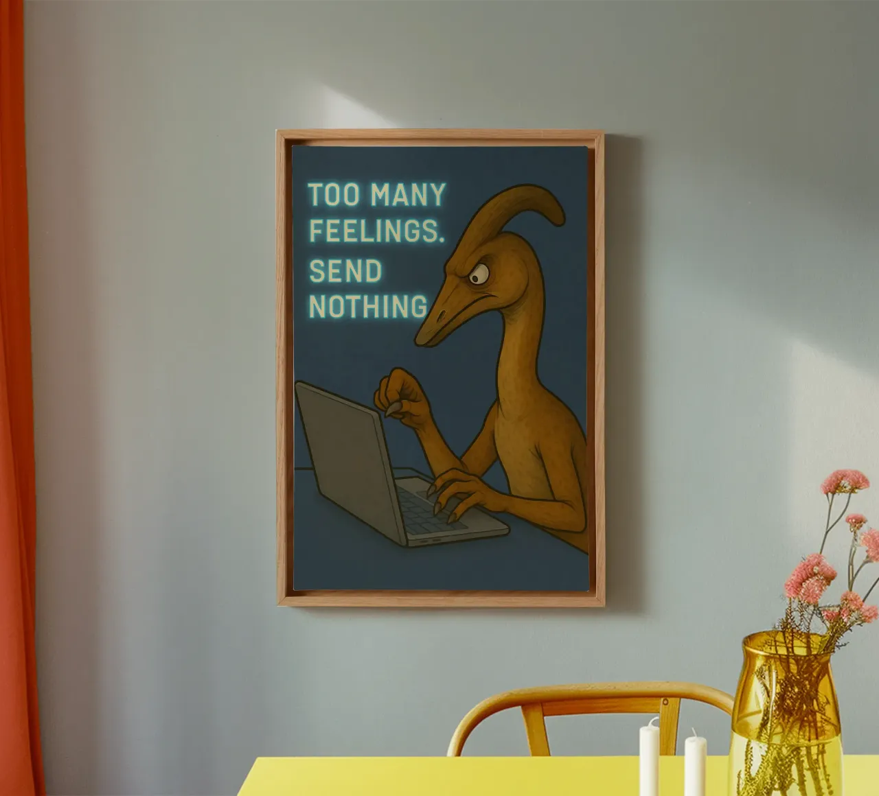 Funny Struthiomimus Meme tela con Cornice a cassetta da Funny Humor Art