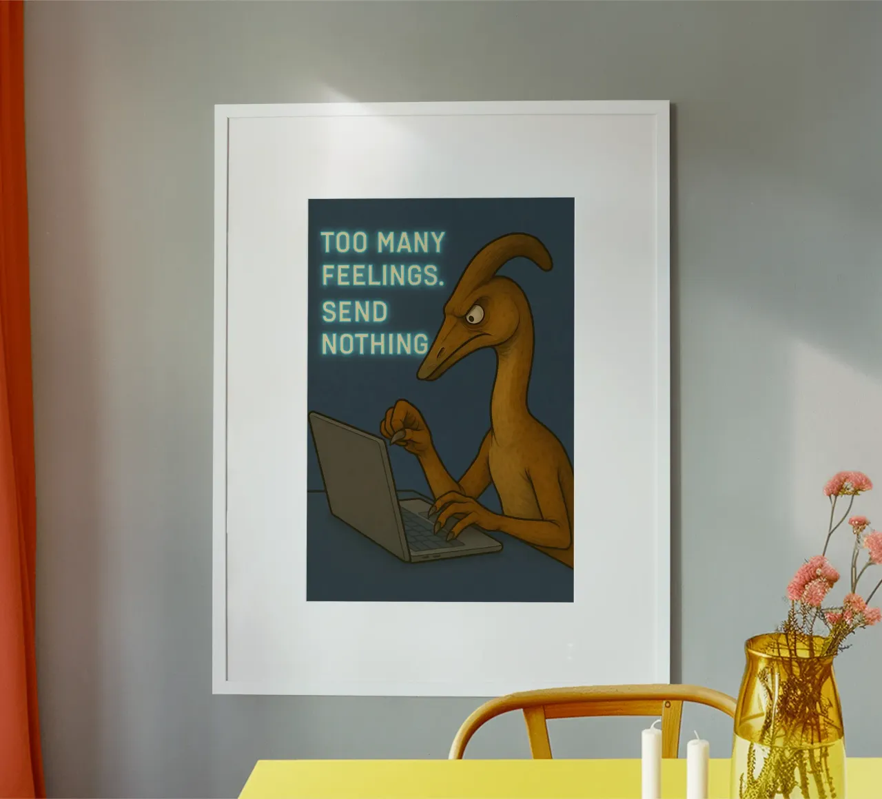 Funny Struthiomimus Meme poster con telaio in plastica da Funny Humor Art