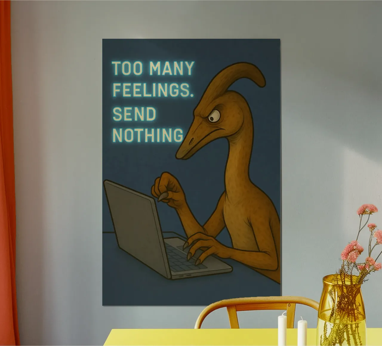 Funny Struthiomimus Meme poster con telaio in plastica da Funny Humor Art